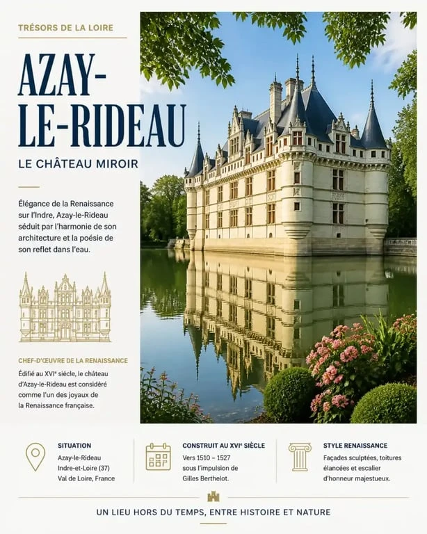 Château d'Azay-le-Rideau, une sortie incontournable autour de Tours