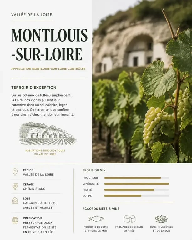 Vignobles et paysages troglodytiques près de Tours