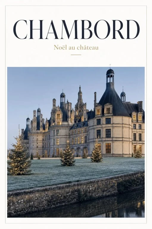 Chambord Noël 2025, vue du château de Chambord illuminé pendant les fêtes