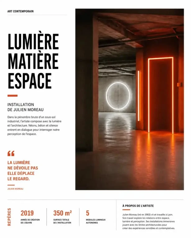 Installation artistique contemporaine au Loire Art Show 2025 dans les Halles Châtelet