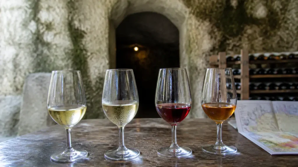 Vin des pays de loire : verres Vouvray, Chinon, Bourgueil