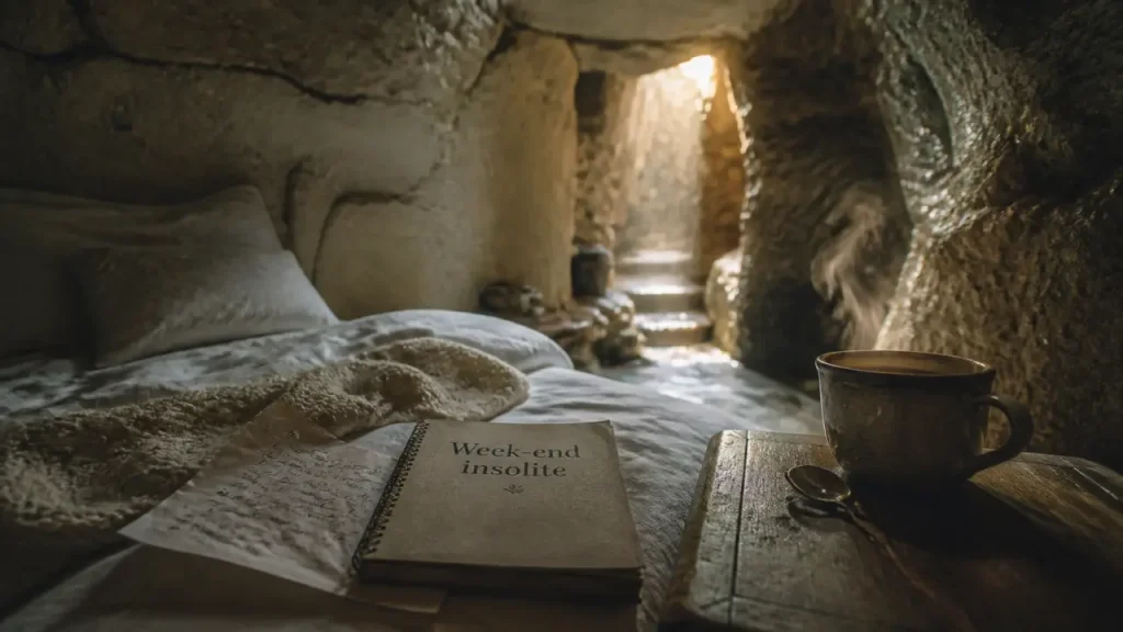 Week end insolite en touraine : chambre troglodyte en tuffeau