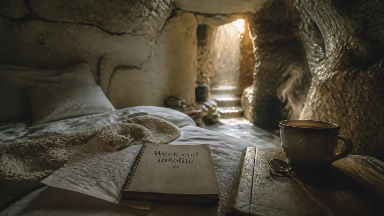 Week end insolite en touraine : chambre troglodyte en tuffeau
