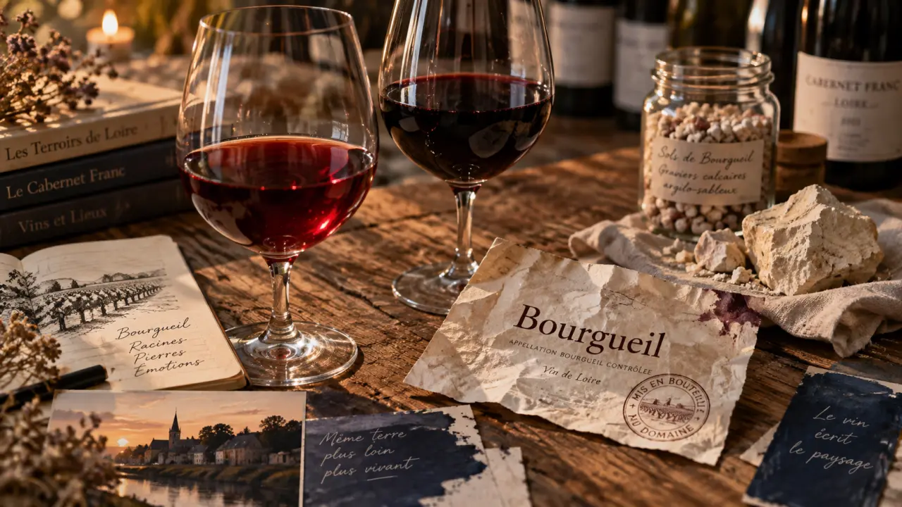 Bourgueil vin, gravier ou tuffeau : verres rouges et textures de sol