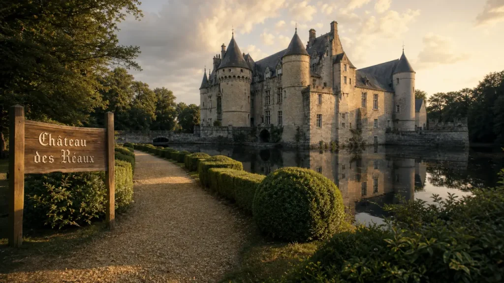 Chateau des reaux : jardin à la française et château de Loire