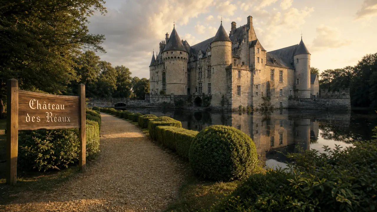 Chateau des reaux : jardin à la française et château de Loire