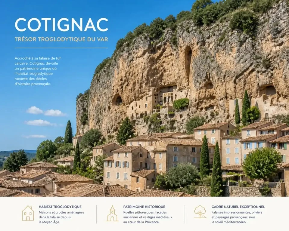 Village troglodyte de Cotignac, une pépite parmi les plus beaux villages troglodytes de France