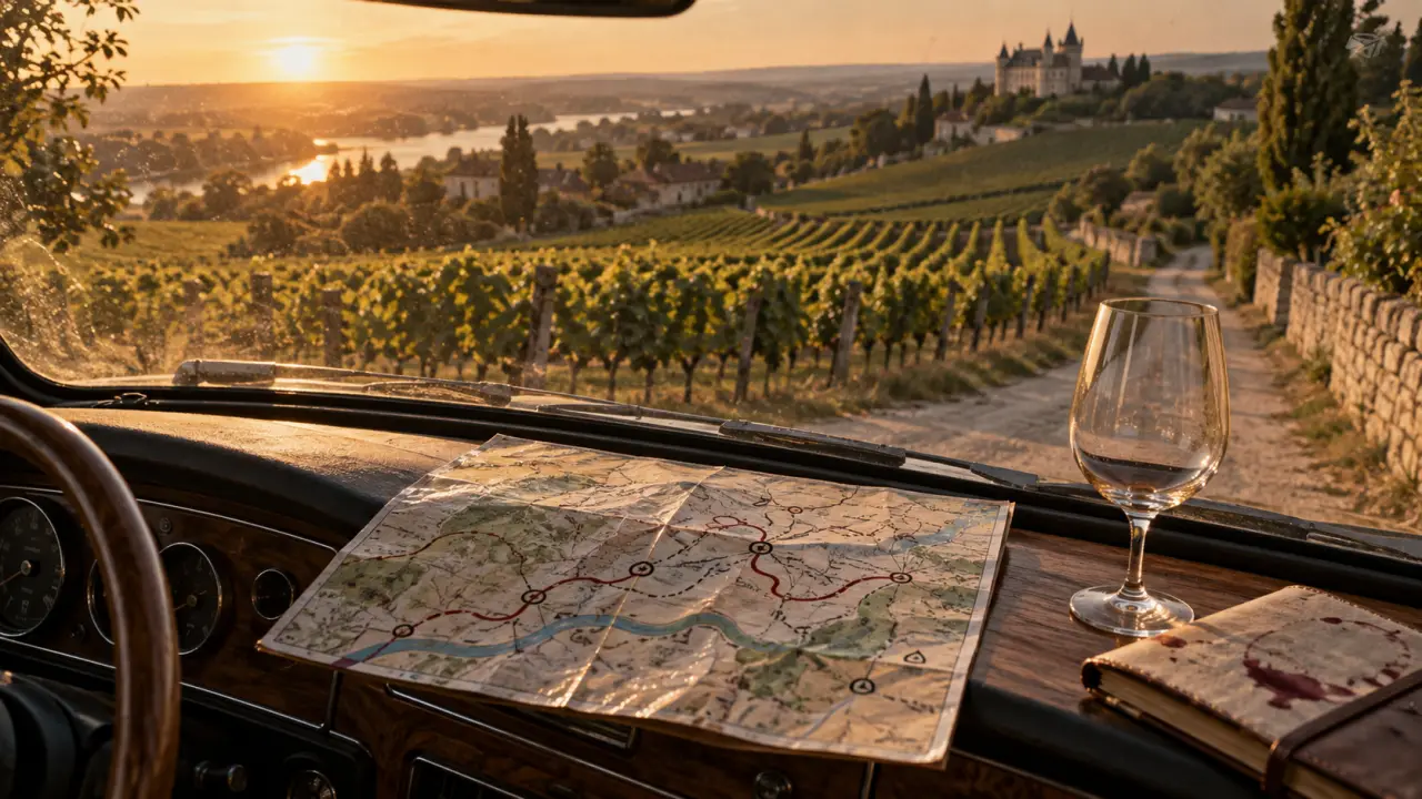 Route des vignobles Touraine Val de Loire : carte itinéraire Chinon Vouvray Cheverny