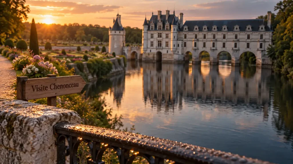 Temps de visite de Chenonceau : vue du château sur le Cher