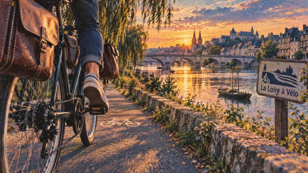 Visiter tours à vélo : vélo sur la Loire à Vélo vers Villandry