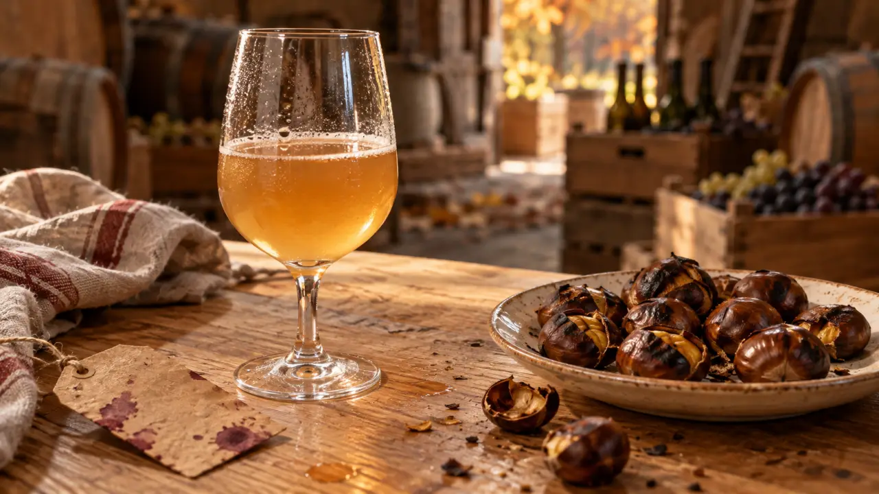 Bernache vin Touraine : dégustation en chai, verre à moitié plein