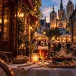 Brasserie vieux tours : table terrasse place Plumereau ou verrière de 1896