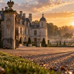 chateau diane de poitiers à Anet, façade Renaissance au golden hour
