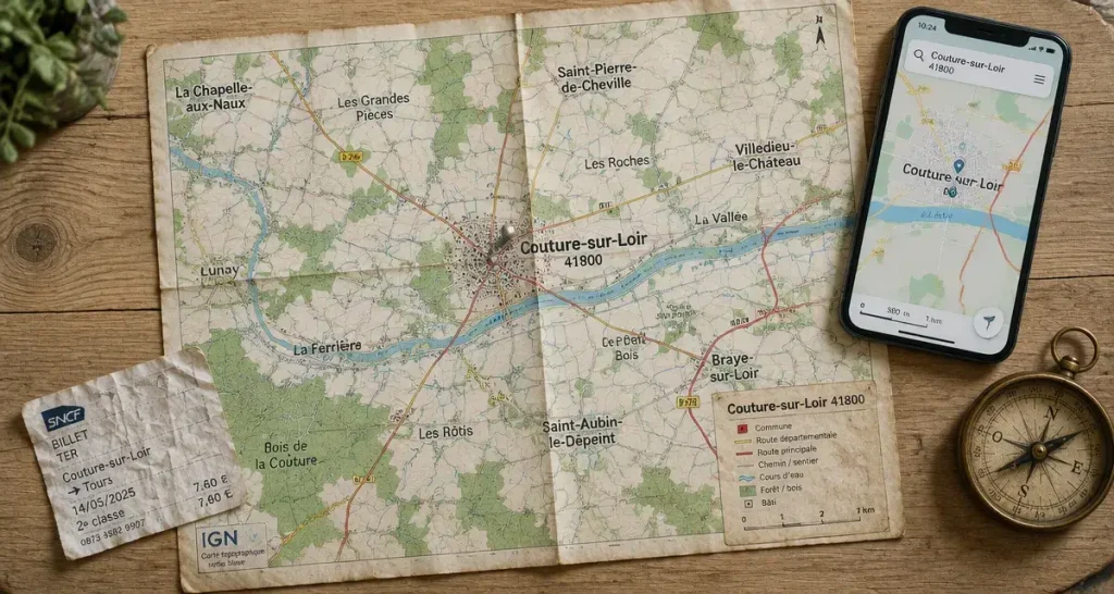 Carte et localisation de la couture sur loir 41800