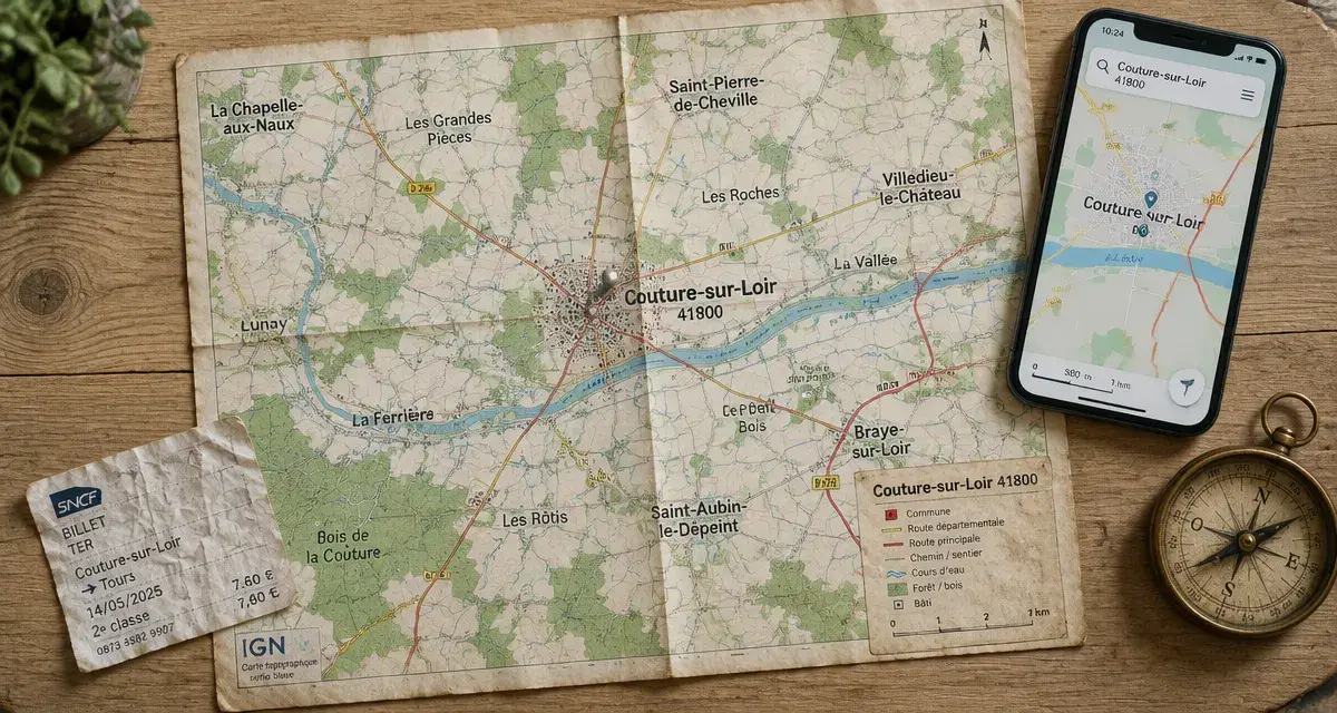 Carte et localisation de la couture sur loir 41800