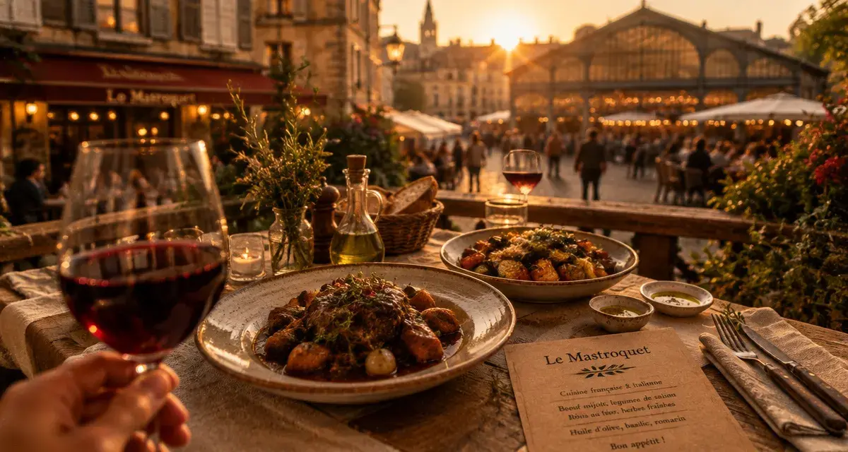 Restaurant le mastroquet tours : cuisine française italienne face aux Halles, tables et vin
