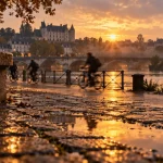 Balade Loire à Tours : quais et château au coucher du soleil