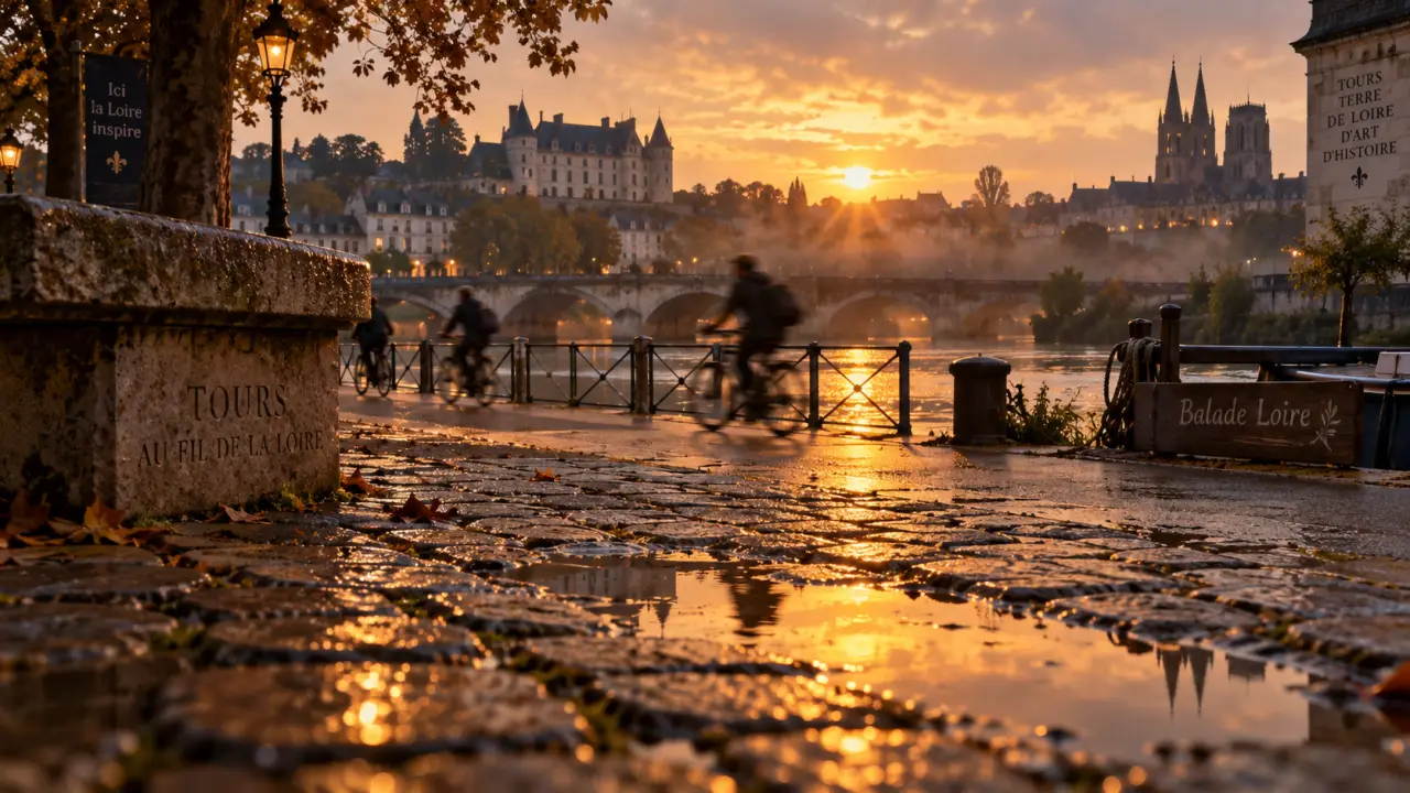 Balade Loire à Tours : quais et château au coucher du soleil